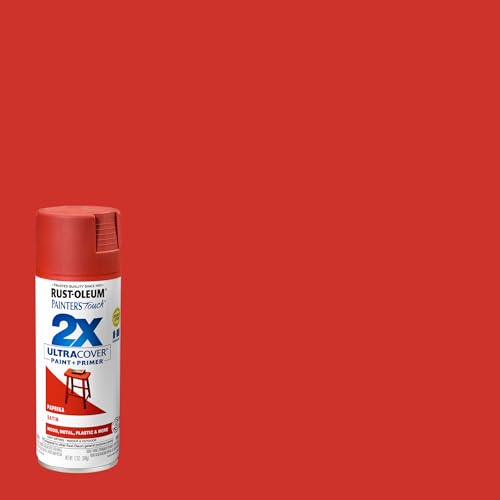 Rust-Oleum 249068 Painter's Touch 2X Satin Paprika Spray Paint - 12 oz (Pack of 4)