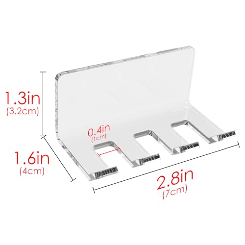 LUEXBOX Acrylic 3-Slot Wall-Mounted Toothbrush Holder - Clear