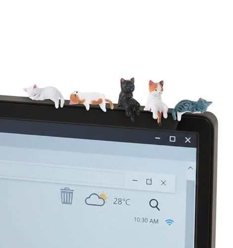 8 Pcs Mini Cat Desk Figurines - Cute Resin Decor for Home & Office
