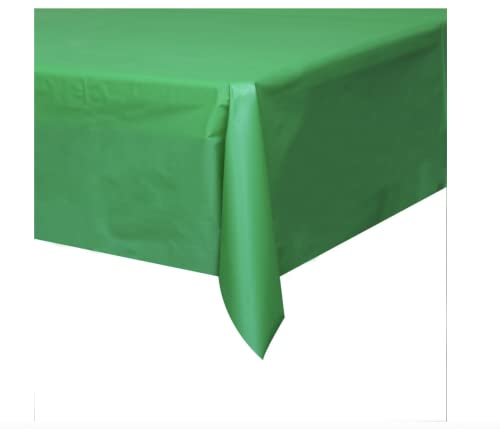 Emerald Green Plastic Table Cover 54" x 108" Rectangular Tablecloth