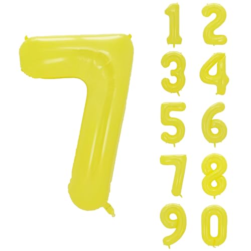 40 Inch Yellow Number 7 Foil Balloon for Birthday & Celebrations