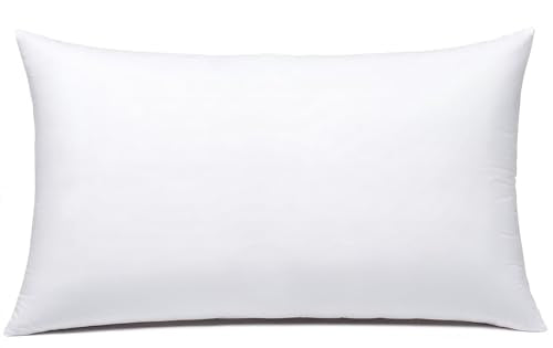 Hypoallergenic Throw Pillow Insert - Rectangle Lumbar Cushion, 12 x 20 Inches