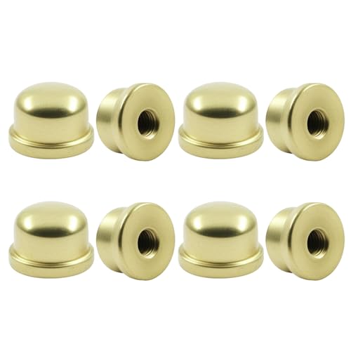 Moicstiy 8 Pcs 1/4-27 Lamp Finial Caps 1/2 Inch Gold Shade Knobs