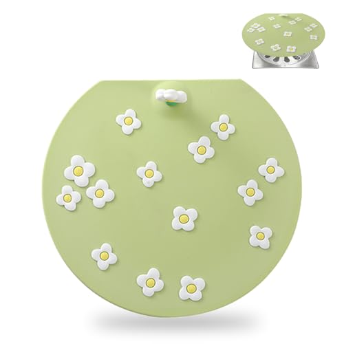 Green 5-Inch Silicone Bathtub Stopper with Suction Cover