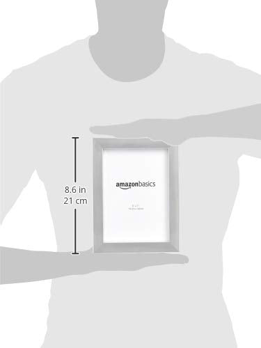 Amazon Basics Rectangular 5" x 7" Picture Frames, Nickel, 2-Pack