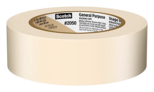 Scotch General Purpose Masking Tape, 1.41 Inches x 60 Yards, Tan
