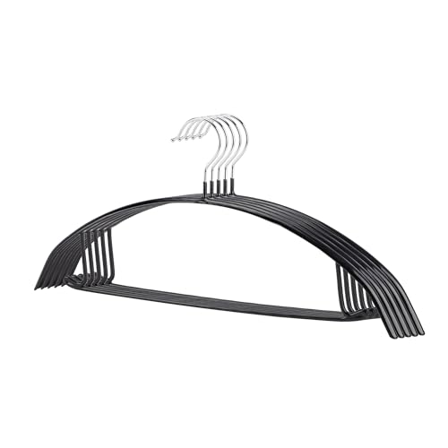 BESSLEE Non-Slip Rubber & Rust-Free Metal Sweater Hangers - Black, 16.5" (Pack of 5)