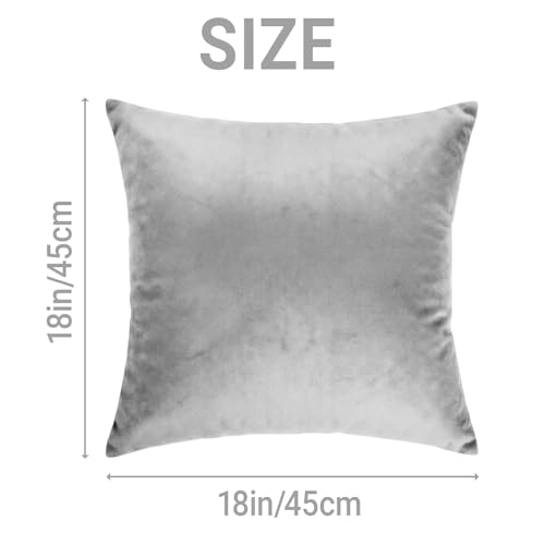 Velvet Throw Pillow Covers 4 Pack 18x18 Inches - Elegant Home Decor