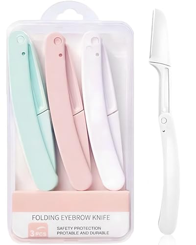 Dermaplaning Razors and Eyebrow Shaper Tool, 3-Pack Facial Hair Remover