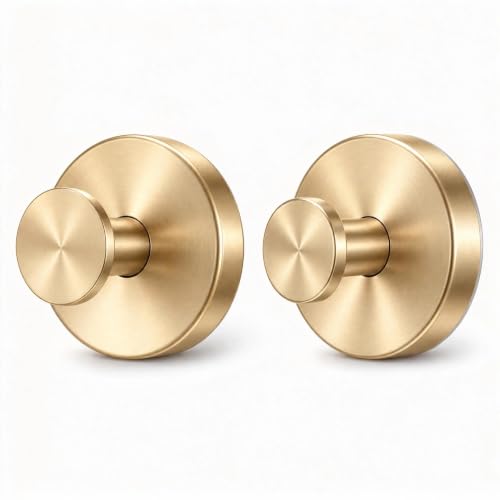 Lehxiry Gold Suction Cup Hooks 2 Pack - Waterproof No Drilling Wall Mount for Towels & Wreaths