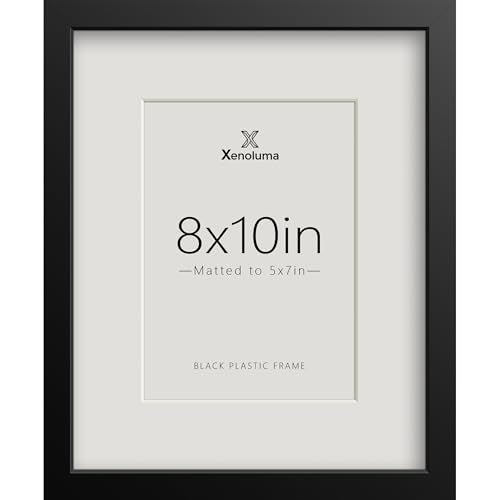 8x10 Black Picture Frame with 5x7 Mat - Versatile Display for Photos