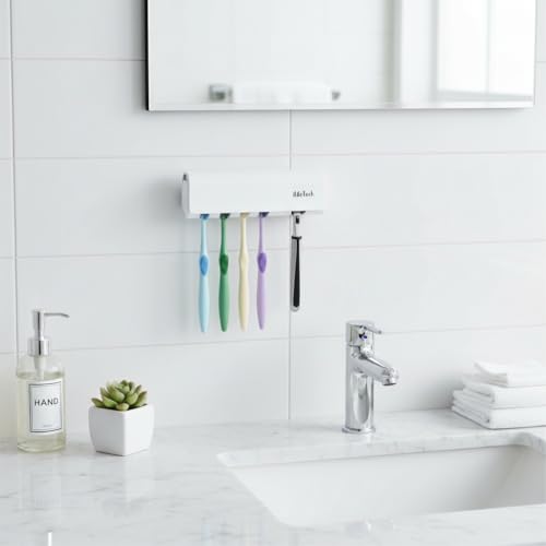 Dustproof Wall-Mounted Toothbrush Holder with Cover - 5 Slots