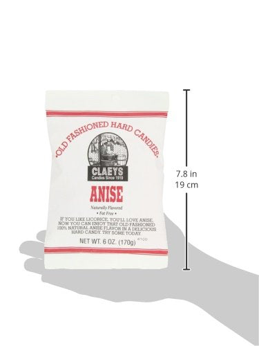 Claeys Natural Anise Drops - Old Fashioned Hard Candy, 6oz (Pack of 12)