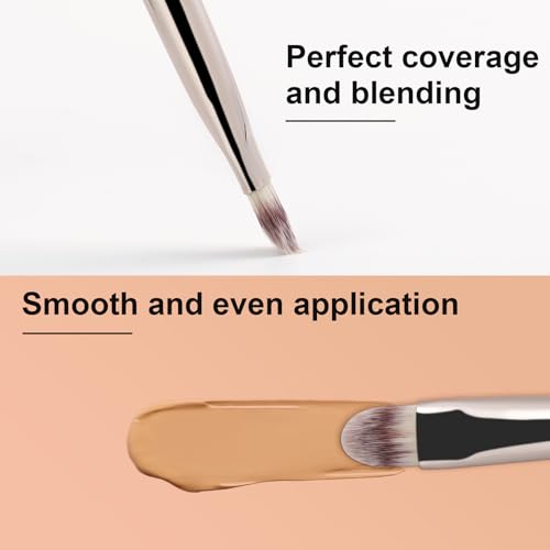 TEOYALL Flat Rounded Concealer Brush for Precise Spot and Blemish Coverage