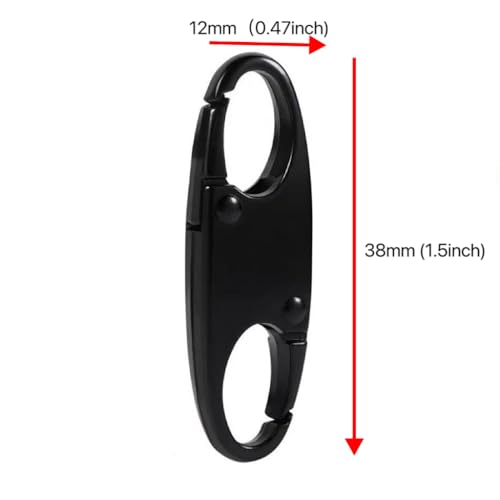 12Pcs Double Small Carabiner Clips, Zipper Pull Replacement Zipper Clip Theft Deterrent Zipper Locks Anti Theft for Backpacks Traveling Camping Suitcases