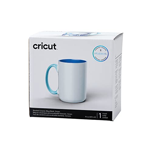 Cricut Beveled Sublimation Mug, 15 Oz Ocean Ceramic Mug (Pack of 4)