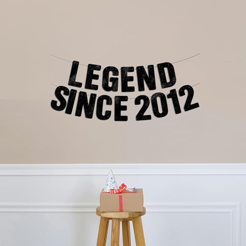 Pre-Strung Black Glitter Banner - Happy 14th Birthday Decorations