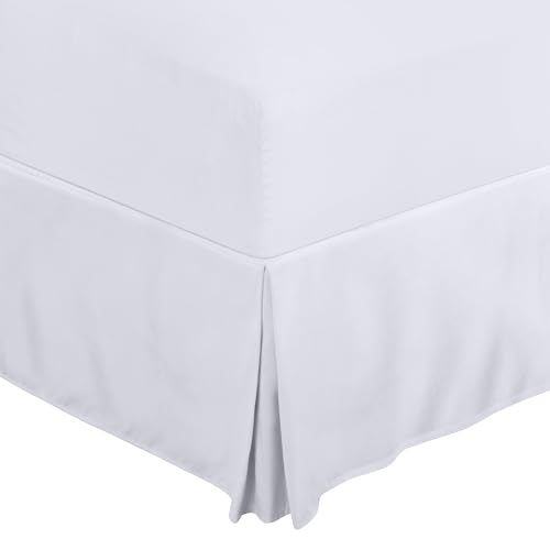 Utopia Bedding European Single Valance Sheet White - Pleated, Microfiber, Fits Under Mattress & Floor