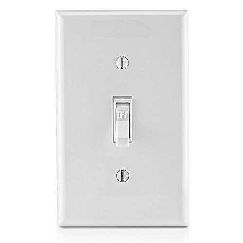 Leviton 15 Amp Single-Pole Quiet Toggle Switch, 10-Pack, White