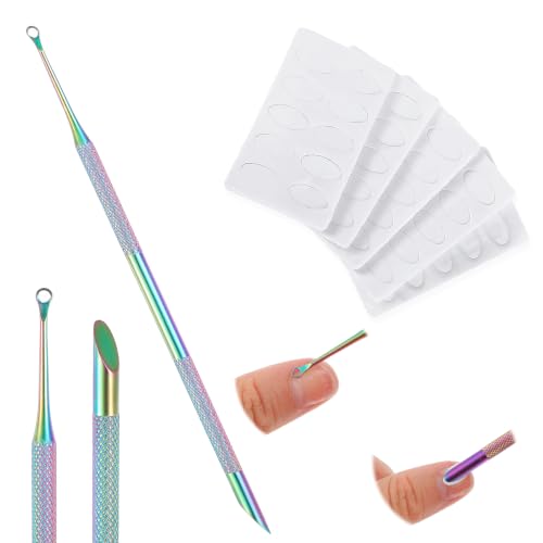 TIESOME Dual-Ended Stainless Steel Cuticle Pusher with Sandpaper