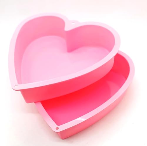 9-Inch Nonstick Silicone Heart Cake Mold - Food Grade, Easy Clean