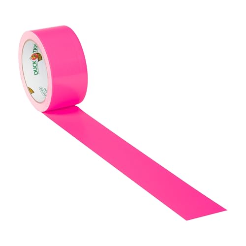 Duck Brand Neon Pink Color Duct Tape - 1.88" x 15 Yards, Single Roll