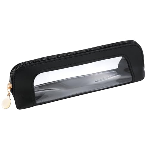 Clear Makeup Bag Waterproof Travel Cosmetic Organizer and Brush Bag Black