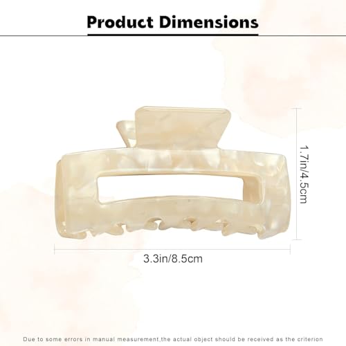 JIANSHUILIAN 2-Piece Rectangular Hair Claw Clips for Women - Non-Slip Large Hair Clips