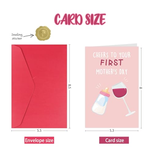 Funny First Mother's Day Card for New Moms - Blank Inside