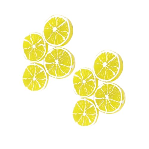 BWESOO 4Pcs Double Lemon Slice Hair Clips Duckbill Fruit Barrettes