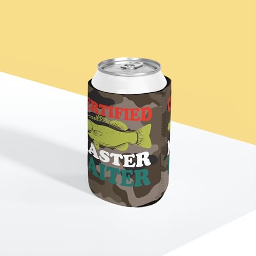 Certified Master Baiter Can Sleeve | Funny Collapsible Cooler for Beer & Soda