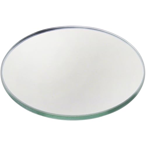 Plymor 3.5-Inch Round Glass Mirror Display Base, 3mm Thick