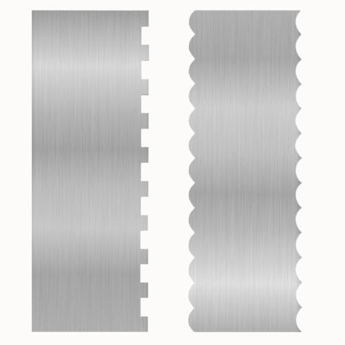 Fuazuzu 2-Piece Stainless Steel Cake Scraper Set for Decorating