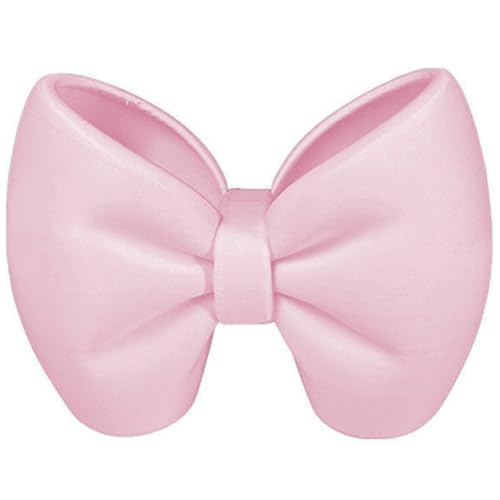 Pink Bow Toothbrush Holder with 2 Slots - Decorative Storage for Bathroom & Office