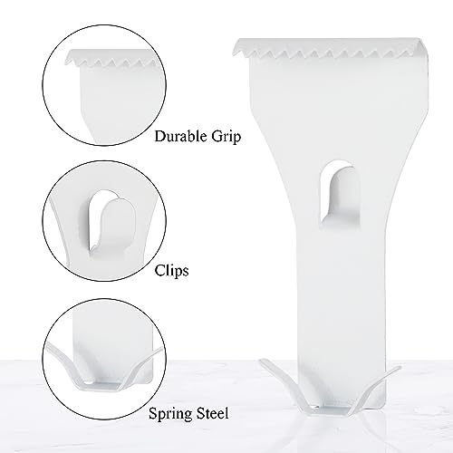 Ripeng White Brick Wall Clip Hooks - 8 Pcs No Drill Hangers