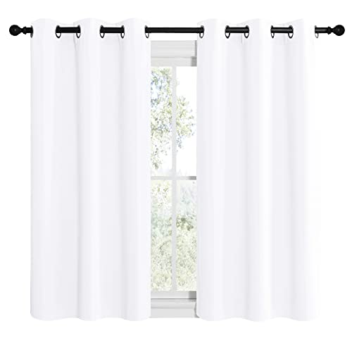 NICETOWN 42" x 50" White Light Blocking Curtains - Set of 2