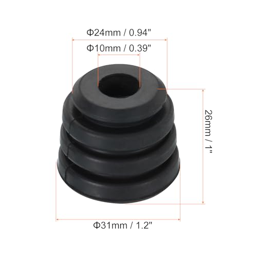PATIKIL 1.2x1 Inch Rubber Mounts for Vibration-Reducing Air Conditioner & Refrigerator Feet, 3 Pack