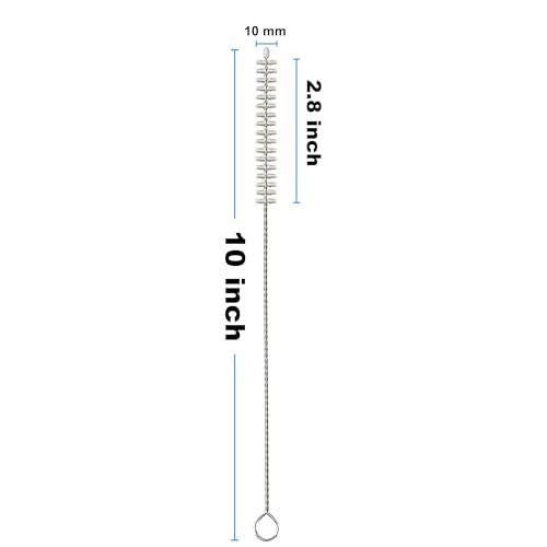 8-Piece Stainless Steel Straw Cleaner Brush Set - Nylon Bristles