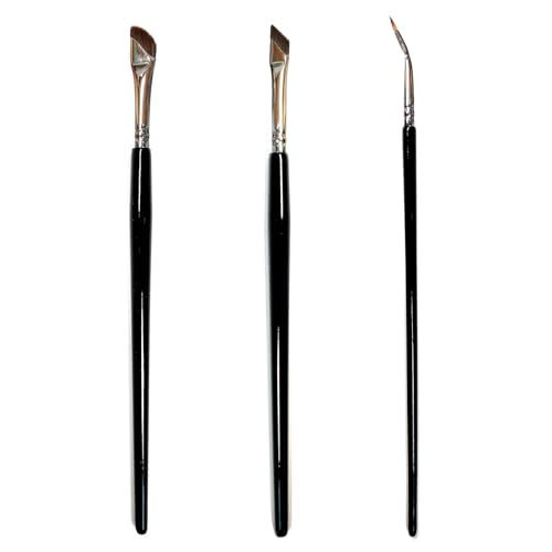 Precision Angled Eyeliner Brush Set, 3 Pcs Ultra Thin Makeup Brushes