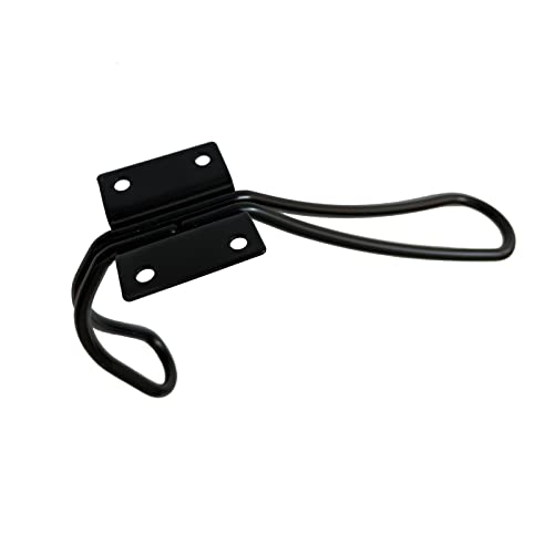 Heavy Duty Double Prong Wall Hooks - 5 Pack Black Rustic Coat Hooks