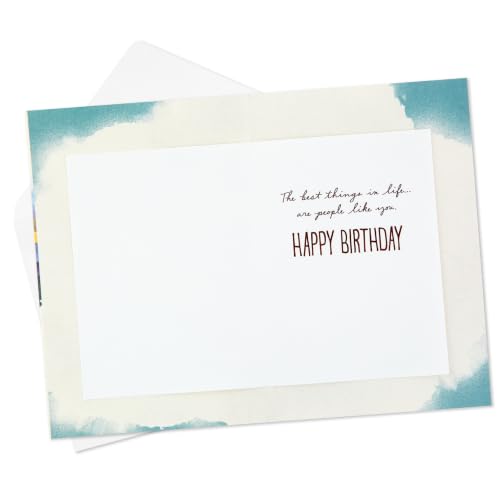 Hallmark Birthday Card - Watercolor Mountains, 'The Best Things in Life Aren't Things'