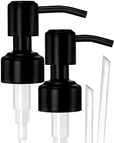 JASAI 2-Pack Rustproof Black Stainless Steel Soap Dispenser Pumps