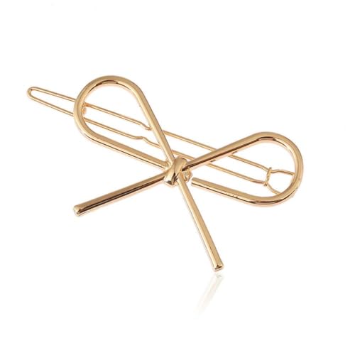 Metal Bow Hair Clips 4-Pack Gold and Silver Hairpin Clamps