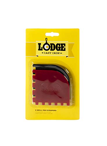 Lodge Grill Pan Scrapers - Durable 2-Pack, Heat Resistant & Dishwasher Safe