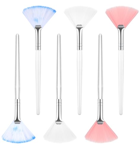 6Pcs Soft Fan Facial Brushes for Skincare Mud Clay Masks & Makeup