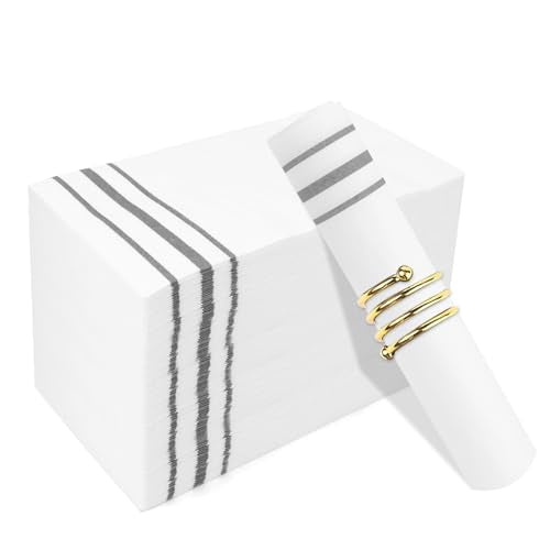 Slergut Silver Disposable Paper Napkins 100 Pack for Bathroom & Events