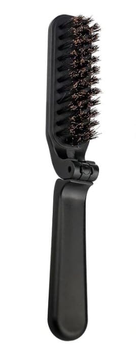 Travel Folding Boar Bristle Hair Brush Anti-Static Pocket Styling Tool