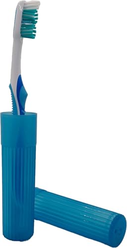American Comb Blue Toothbrush Holder with Ventilation Holes - Made in USA, Travel & Bathroom Accessory