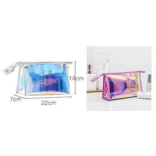 Holographic PVC Cosmetic Makeup Bag Iridescent Travel Toiletry Pouch