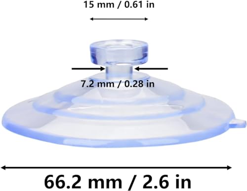 AccEncyc 65mm Mushroom Head Suction Cups - Heavy Duty PVC Sucker Pads (12 Pcs)